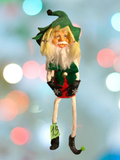 Ručně šitý sedící trpaslík - rolnička