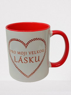 Fajnpocit keramický hrnek na kávu Pro moji velkou lásku červený