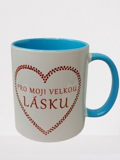 Fajnpocit keramický hrnek na kávu Pro moji velkou lásku modrý