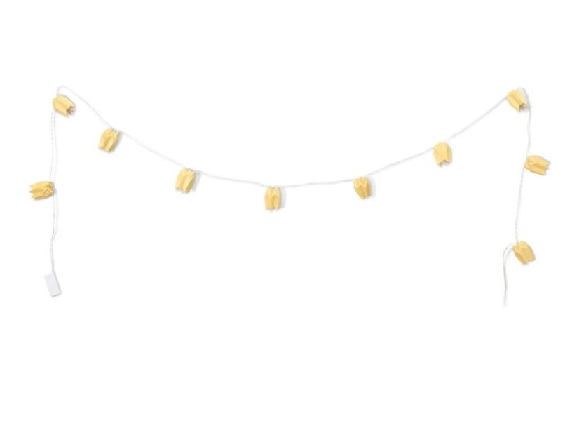 Girlanda LED – žluté tulipány, 3 m, teplá bílá