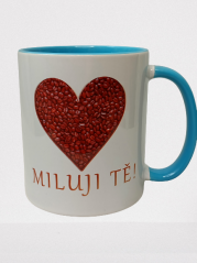Fajnpocit keramický hrnek na kávu Miluji Tě modrý