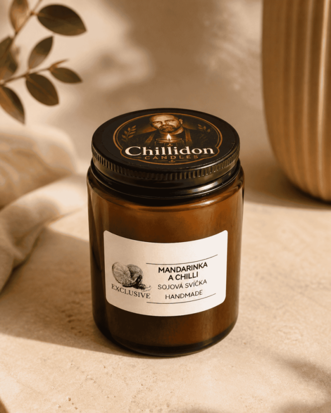 Mandarinka a chilli – sójová svíčka handmade 130 g